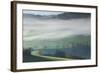 Morning fog in valley during autumn, Horben, Black Forest, Baden-Wurttemberg, Germany-null-Framed Photographic Print