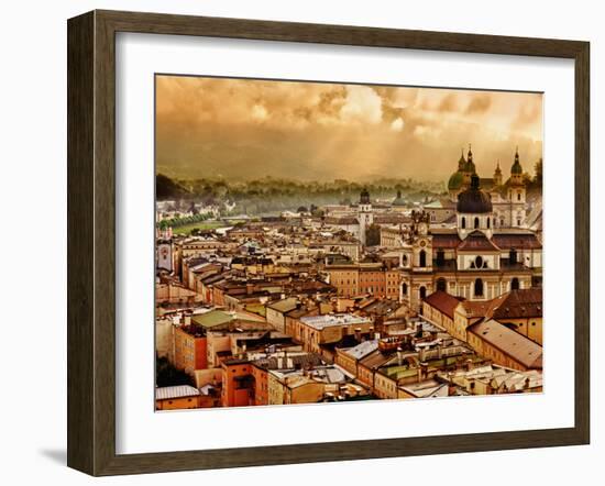 Morning Fog Lifts over Salzburg, Home to Mozart, Salzburg, Austria-Richard Duval-Framed Photographic Print