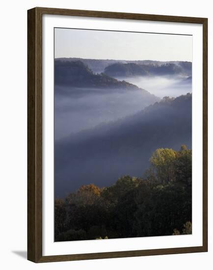 Morning Fog on Ridges of Red River Gorge Geological Area, Great Smokey Mountains National Park, TN-Adam Jones-Framed Premium Photographic Print