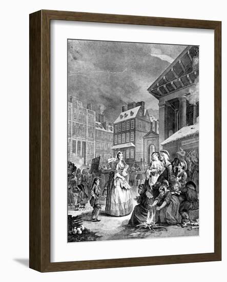 Morning (Four Times of the Da), 1738-William Hogarth-Framed Giclee Print