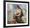Morning, (Girl sitting on bed)-Edvard Munch-Framed Giclee Print
