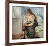 Morning, (Girl sitting on bed)-Edvard Munch-Framed Giclee Print