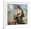 Morning, (Girl sitting on bed)-Edvard Munch-Framed Giclee Print