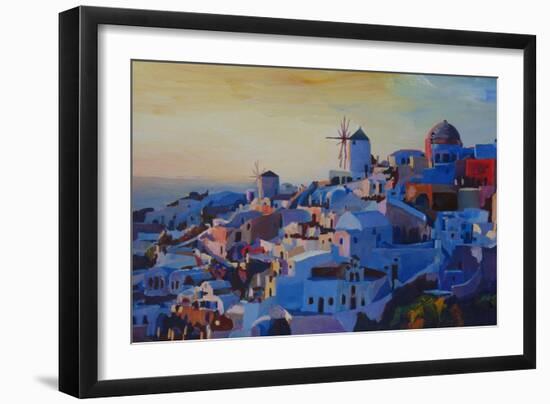 Morning Glory Oia in Santorini Greece-Markus Bleichner-Framed Art Print