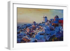 Morning Glory Oia in Santorini Greece-Markus Bleichner-Framed Art Print