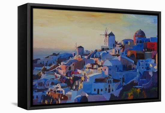 Morning Glory Oia in Santorini Greece-Markus Bleichner-Framed Stretched Canvas