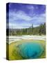 Morning Glory Pool, Old Faithful Geyser, Yellowstone National Park, Wyoming, USA-Pete Cairns-Stretched Canvas