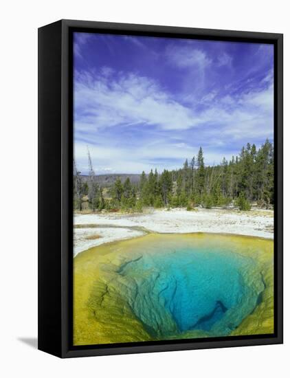 Morning Glory Pool, Old Faithful Geyser, Yellowstone National Park, Wyoming, USA-Pete Cairns-Framed Stretched Canvas