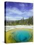 Morning Glory Pool, Old Faithful Geyser, Yellowstone National Park, Wyoming, USA-Pete Cairns-Stretched Canvas