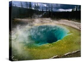 Morning Glory Pool, Yellowstone National Park, Wyoming, USA-Carol Polich-Stretched Canvas