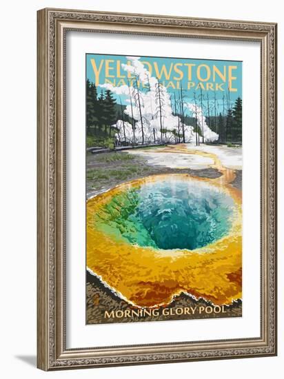 Morning Glory Pool - Yellowstone National Park-Lantern Press-Framed Art Print