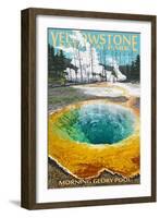 Morning Glory Pool - Yellowstone National Park-Lantern Press-Framed Art Print