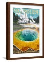 Morning Glory Pool - Yellowstone National Park-Lantern Press-Framed Art Print