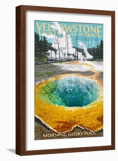 Morning Glory Pool - Yellowstone National Park-Lantern Press-Framed Art Print