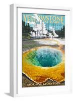 Morning Glory Pool - Yellowstone National Park-Lantern Press-Framed Art Print