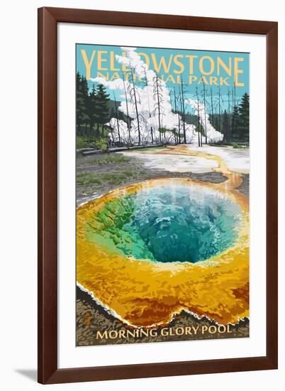 Morning Glory Pool - Yellowstone National Park-Lantern Press-Framed Art Print