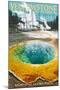 Morning Glory Pool - Yellowstone National Park-Lantern Press-Mounted Art Print