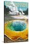 Morning Glory Pool - Yellowstone National Park-Lantern Press-Stretched Canvas