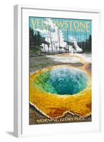 Morning Glory Pool - Yellowstone National Park-Lantern Press-Framed Art Print