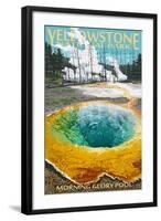 Morning Glory Pool - Yellowstone National Park-Lantern Press-Framed Art Print
