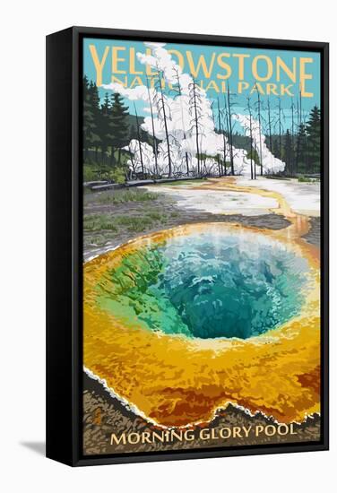 Morning Glory Pool - Yellowstone National Park-Lantern Press-Framed Stretched Canvas