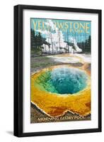 Morning Glory Pool - Yellowstone National Park-Lantern Press-Framed Art Print