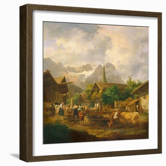 Morning in Partenkirchen, 1819-Peter Von Hess-Framed Giclee Print