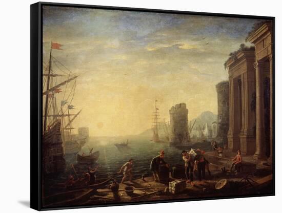 Morning in the Harbour, 1630S-Claude Lorraine-Framed Stretched Canvas