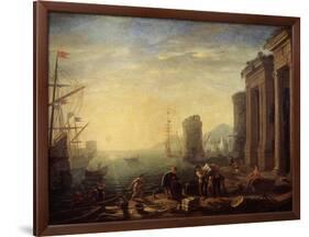 Morning in the Harbour, 1630S-Claude Lorraine-Framed Giclee Print