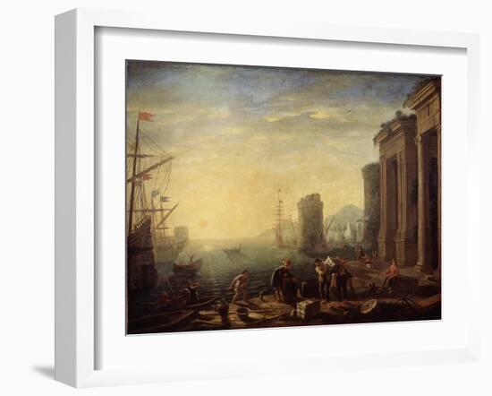 Morning in the Harbour, 1630S-Claude Lorraine-Framed Giclee Print