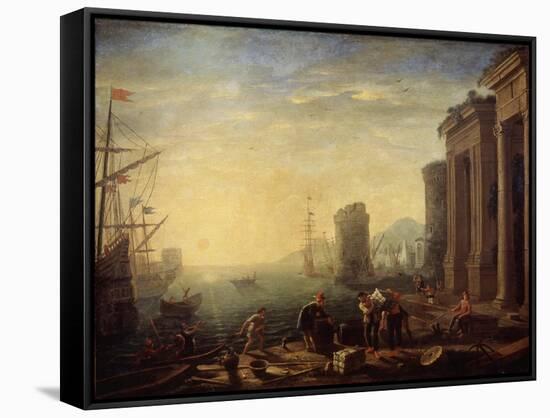 Morning in the Harbour, 1630S-Claude Lorraine-Framed Stretched Canvas