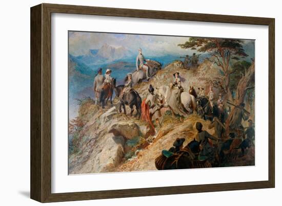 Morning in the Highlands. the Royal Family Ascending Lochnagar, 1853-Carl Haag-Framed Giclee Print