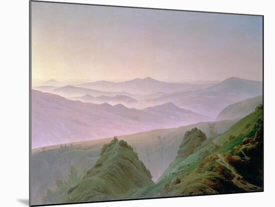 Morning in the Mountains-Caspar David Friedrich-Mounted Giclee Print