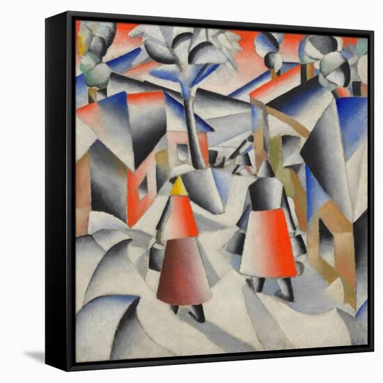 Morning in the Village after Snowstorm-Kasimir Severinovich Malevich-Framed Stretched Canvas