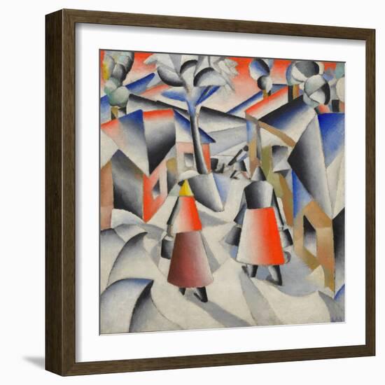 Morning in the Village after Snowstorm-Kasimir Severinovich Malevich-Framed Giclee Print