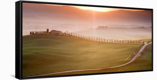 Morning in Val d'Orcia-Marcin Sobas-Framed Stretched Canvas