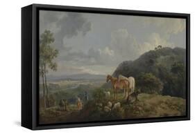 Morning: Landscape with Mares and Sheep, C.1770-80-George the Elder Barret-Framed Stretched Canvas