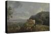 Morning: Landscape with Mares and Sheep, C.1770-80-George the Elder Barret-Stretched Canvas