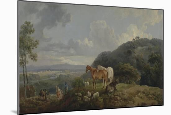 Morning: Landscape with Mares and Sheep, C.1770-80-George the Elder Barret-Mounted Giclee Print