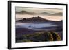 Morning Light and Misty Hills, Petaluma, Sonoma County, Northern California-Vincent James-Framed Photographic Print