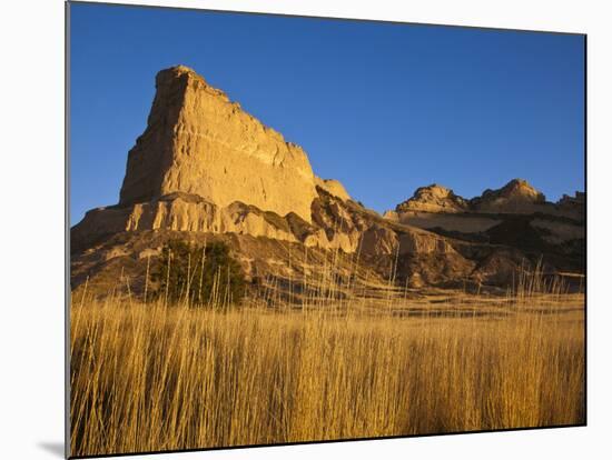 Morning Light Greets Eagle Rock at Scotts Bluff National Monument, Nebraska, Usa-Chuck Haney-Mounted Photographic Print