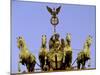 Morning Light on Brandenburg Gate, Unter Den Linden, Berlin, Germany-Walter Bibikow-Mounted Photographic Print