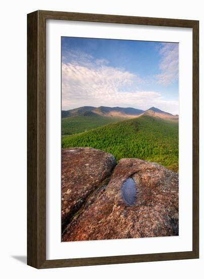 Morning Light on Cascade Mountain from Owls Head, Adirondack Park, New York State, USA-null-Framed Photographic Print