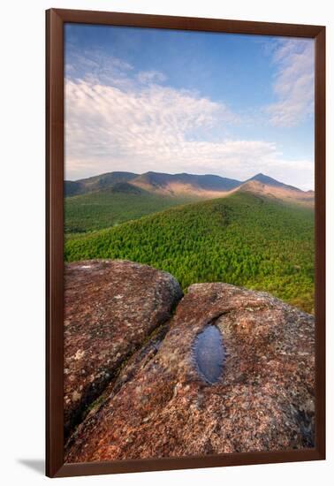 Morning Light on Cascade Mountain from Owls Head, Adirondack Park, New York State, USA-null-Framed Premium Photographic Print