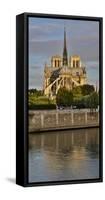 Morning light on Cathedral Notre Dame and the Seine River, Paris, France.-Darrell Gulin-Framed Stretched Canvas