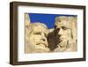 Morning light on Lincoln and Roosevelt detail, Mount Rushmore National Memorial, South Dakota, USA.-Russ Bishop-Framed Photographic Print