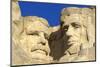 Morning light on Lincoln and Roosevelt detail, Mount Rushmore National Memorial, South Dakota, USA.-Russ Bishop-Mounted Photographic Print