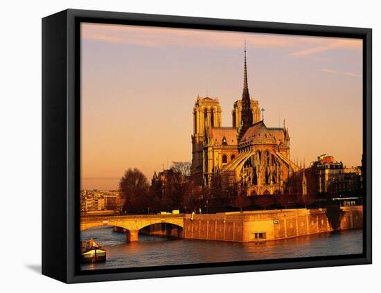 Morning Light on Notre Dame, Paris, France-Walter Bibikow-Framed Stretched Canvas