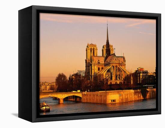 Morning Light on Notre Dame, Paris, France-Walter Bibikow-Framed Stretched Canvas