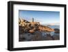 Morning light on Ploumanach lighthouse, Perros-Guirec, Cotes-d'Armor, Brittany, France, Europe-Francesco Vaninetti-Framed Photographic Print